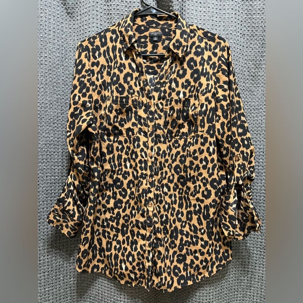 Talbot’s Cheetah Print Button Shirt 1X